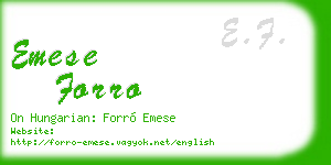 emese forro business card